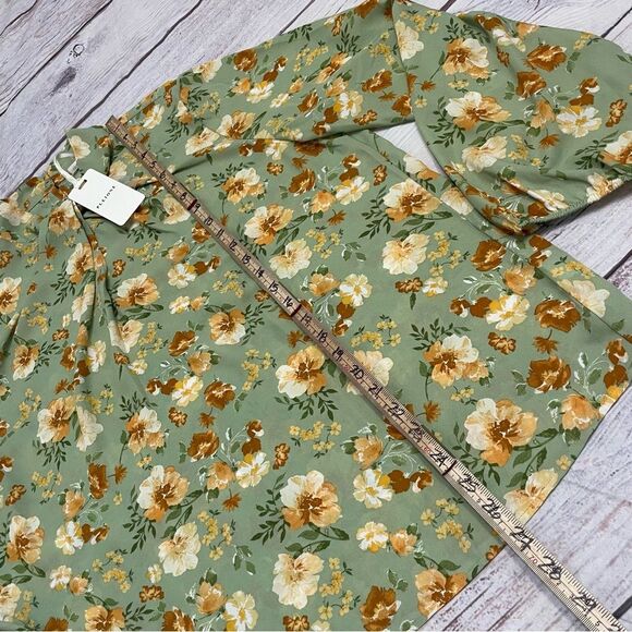 NWT Pleione Green Floral Loose Lightweight Blouse Size XL - Picture 2 of 9